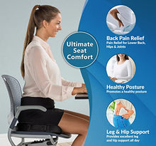 Load image into Gallery viewer, ComfiLife Gel Enhanced Seat Cushion - Non-Slip Orthopedic Gel & Memory Foam Coccyx Cushion for Tailbone Pain - Office Chair Car Seat Cushion - Sciatica & Back Pain Relief (Black)