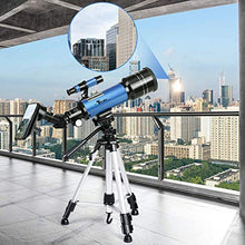 Load image into Gallery viewer, TELMU Telescope, 70mm Aperture 400mm AZ Mount Astronomical Refracting Telescope Adjustable(17.7In-35.4In) Portable Travel Telescopes with Backpack, Phone Adapter