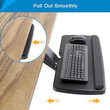 Load image into Gallery viewer, HUANUO Keyboard Tray Under Desk,360 Adjustable Ergonomic Sliding Keyboard & Mouse Tray, 25" W x 9.8" D, Black