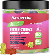 Load image into Gallery viewer, Hemp Gummies - 3000 MG - 50MG per Gummie - Hemp Oil for Pain Relief - Overall Health - Grown & Made in The US