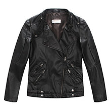 Load image into Gallery viewer, LJYH Boys Spring Faux Leather Moto Jackets Kids Zipper Fall Coats Outerwear 13-14yrs 160cm