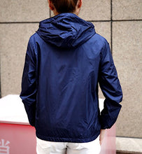 Load image into Gallery viewer, Panegy Men's Quick Dry Windbreaker Hoodie Skin Coat Women's Casual Travel Jacket Packable Dark Blue L