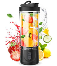 Load image into Gallery viewer, Portable Blender, Kollea Personal Size Blender for Shakes and Smoothies 18oz Smoothie Blender Juice Maker with 6 Blades, Travel Blender for Sports, Gym, Travel, Home, Office Use (Black)