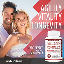 Load image into Gallery viewer, Premium Multi Collagen Peptides Capsules (Types I, II, III, V, X) - Anti-Aging, Hair, Skin and Nails, Digestive & Joint Health Supplement, Hydrolyzed Collagen Pills, Women & Men (90 Collagen Capsules)