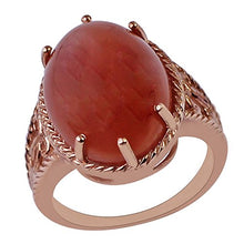 Load image into Gallery viewer, Carillon Chocolate Moonstone Natural Gemstone Oval Shape 10K Rose Gold Ring For Women for Men | Size: 4 to 10