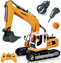 Load image into Gallery viewer, DOUBLE E Remote Control Truck RC Excavator Toy 17 Channel 3 in 1 Claw Drill Metal Shovel Real Hydraulic Electric RC Construction Vehicle with Working Lights