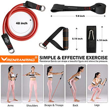 Load image into Gallery viewer, RENRANRING Resistance Bands Set,Exercise Bands with Stackable Workout Bands, Door Anchor Attachment, Handles, Legs Ankle Straps, Carry Bag, Gym Equipment for Home (Set of 13) (Black)
