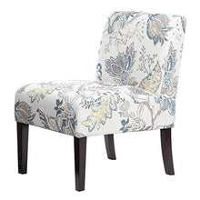 Load image into Gallery viewer, SONGMICS Leisure Chair, Slipper Chair with Solid Wood Feet, Mid-Century Modern Accent Sofa, Upholstered Lounge Chair, for Living Room Bedroom Studio, Floral White ULAC002W01
