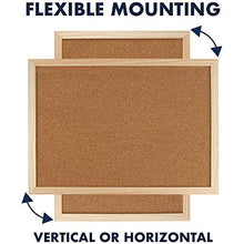 Load image into Gallery viewer, Cork Board Bulletin Board - 15.7"X 12" Vision Board Wood Frame Corkboard Message Board Wall Mounted Pin Board for School, Home & Office (with Pins, Hardware, Rope)