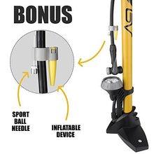 Load image into Gallery viewer, BV Bicycle Ergonomic Bike Floor Pump with Gauge & Smart Valve Head, 160 psi, Automatically Reversible Presta and Schrader
