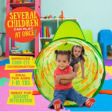 Load image into Gallery viewer, Kiddey Caterpillar Play Tunnel and Tent Combo (2-Piece Set) – Kids Crawling and Exploration Discovery Station for Early Learning and Muscle Development – Indoor/Outdoor Use – by Kiddey