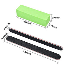 Load image into Gallery viewer, Nail Files and Buffer, TsMADDTs Professional Manicure Tools Kit Rectangular Art Care Buffer Block Tools 100/180 Grit 12Pcs/Pa(Black)