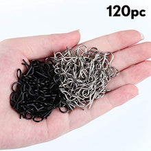 Load image into Gallery viewer, 120 Pieces Universal RC Body Clips Car Clips Silver and Black Stainless Steel R Clips for All 1/10 1/12 Scale Redcat HPI Himoto HSP Exceed RC Car Parts Truck Buggy Shell Replacement