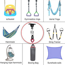 Load image into Gallery viewer, MDAIRC Heavy Duty Hanging Kit Swing Hangers and Hammock Spring and 360 Smooth Swing Swivel Spinner Kglobal Swivel Hook and Locking Snap Hooks for Wooden Sets,tire Swing Swivel, Seat Trapeze Yoga