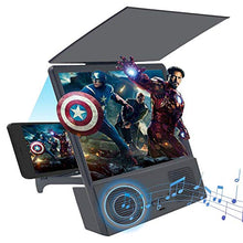 Load image into Gallery viewer, GLISTON 8'' 3D Phone Screen Enlarger with Bluetooth Speaker, Screen Magnifier for Cell Phone, HD Screen Amplifier for Smartphone, Folding Screen Magnifier for Movies, Videos, Gaming