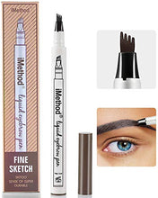 Load image into Gallery viewer, Eyebrow Pencil 2 Packs, Microblading Eyebrow Pencil with a Micro-Fork Tip Applicator Creates Natural Looking Brows Effortlessly and Stays on All Day (brown)