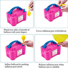 Load image into Gallery viewer, Electric Air Balloon Pump, Portable Dual Nozzle Electric Balloon Blower Air Pump Balloons Inflator for Decoration, Party, Sport,Gifts:2 Balloon Tying Tools