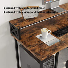 Load image into Gallery viewer, IRONCK Industrial Computer Desk 55", Office Desk with Printer Monitor Shelf Storage Shelf CPU Stand, Studying Writing Table for Home Office