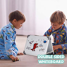 Load image into Gallery viewer, Magnetic Dry Erase White Board 16 inches x 12inches, Foldable Double Sided Portable Whiteboard, Includes Magnets & Eraser, 4 Magnetic Dry Erase Pens, Multicolored