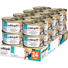 Load image into Gallery viewer, Solid Gold Canned Cat Food - Nature's Harmony Wet Cat Food Shreds in Gravy - Grain & Gluten Free Cat Wet Food Made with Real Chicken & Pumpkin for Sensitive Stomach Support & Digestive Health -24 Pack
