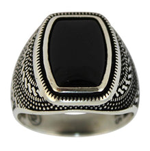 Load image into Gallery viewer, 925 Sterling Silver Jewelry Onyx Stone Men Ring (12)