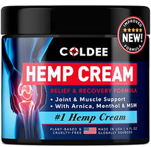 Load image into Gallery viewer, Coldee Hеmp Cream 4 fl oz - Made in USA - All-Natural Hеmp Extract Cream - Soothes Discomfort in Knee, Joint, and Back - Max Strength and Efficiency