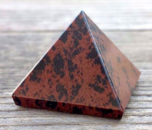 Load image into Gallery viewer, Energized Gemstones Pyramids 1.75"-2" Inch - Healing Gemstone Crystals - Lapis Crystal Quartz Green Jade Fluroite Iolite Pyrite Aventurine Amethyst Tourmaline Citrine (Mahogany Obsidian)