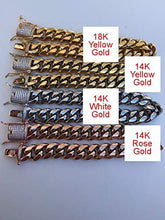 Load image into Gallery viewer, Men's Miami Cuban Bracelet - Iced Out Diamond Clasp - Iced Out Men's Heavy Cuban Link - 14k 18k Yellow Or Rose Gold Over Stainless Steel - Never Changes Color (7.5, 10mm - 14k White)