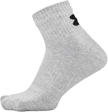 Load image into Gallery viewer, Under Armour Adult Cotton Quarter Socks, Multipairs , True Gray Heather Assorted 2 (3-Pairs) , Large
