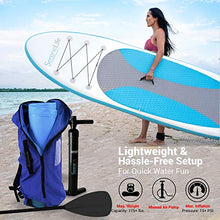 Load image into Gallery viewer, SereneLife Inflatable Stand Up Paddle Board (6 Inches Thick) with Premium Accessories & CarryBag | Wide Stance, Bottom Fin for Paddling, Surf Control, Non-Slip Deck