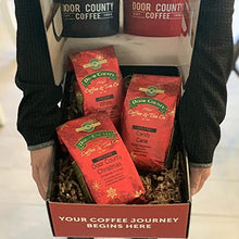 Load image into Gallery viewer, Best Sellers Holiday Flavored Coffee Gift, Door County Coffee, 3 (8oz) Bags