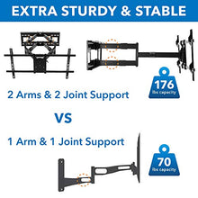 Load image into Gallery viewer, Mount-It! Long Extension TV Mount, Dual Arm Full Motion Wall Bracket with 36 inch Extended Articulating Arm, Fits Screen Sizes 50 55 60 65 70 75 80 85 90 Inch, VESA 800x400mm Compatible, 176 lb