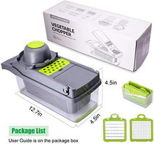 Load image into Gallery viewer, Vegetable Chopper - Spiralizer Vegetable Slicer - Onion Chopper with Container - Pro Food Chopper - Slicer Dicer Cutter - 7 Blades