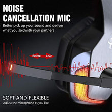 Load image into Gallery viewer, BENGOO V-4 Gaming Headset for Xbox One, PS4, PC, Controller, Noise Cancelling Over Ear Headphones Mic, LED Light Bass Surround Soft Memory Earmuffs for Computer Laptop Mac Nintendo Switch -Red