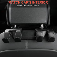 Load image into Gallery viewer, 【2021 Upgraded】Car Purse Hook, 2 in 1 Car Seat Headrest Hooks Durable Hanger Storage Holder Leather Organizer for Hanging Grocery Bags, 1 Pack, Beige