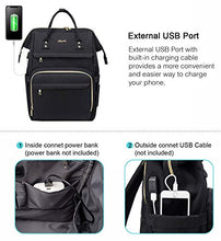 Load image into Gallery viewer, Laptop Backpack Women Teacher Backpack 15.6 Inch Womens Work Bag Purse Water-Resistant Business Travel Backpack with USB Charging Port, Luggage Strap, Anti-Theif Pocket, Tablet Pocket (Black)