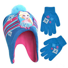Load image into Gallery viewer, Disney Little Winter Hat, Kids Gloves or Toddlers Mittens, Frozen Elsa and Anna Baby Beanie for Boy Girl Ages, Blue/Pink, Age 4-7