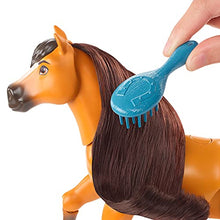 Load image into Gallery viewer, Mattel Spirit Untamed Forever Free Spirit Horse (8-in) with Realistic Walking Feature, Neighing Sounds, Long Mane & Tail Hair, Brush, Hay Bale, & Apple Snack Accessories