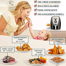 Load image into Gallery viewer, Secura Air Fryer XL 5.3 Quart 1700-Watt Electric Hot Air Fryers Oven Oil Free Nonstick Cooker w/Additional Accessories, Recipes, BBQ Rack & Skewers for Frying, Roasting, Grilling, Baking (Silver)