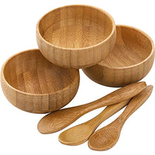 Load image into Gallery viewer, Peohud 3 Pack Bamboo Facial Mixing Bowl, Small Skin Care Mask Mixing Bowl with Spoon, DIY Homemade Cosmetic Bowl for Skincare Products, Home or Beauty Salon Use