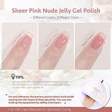 Load image into Gallery viewer, GAOY Jelly Nude Pink Gel Nail Polish Set of 6 Transparent Colors Sheer Gel Polish Kit