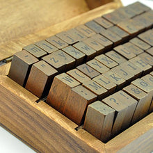 Load image into Gallery viewer, UCEC 70pcs Alphabet Stamps Vintage Wooden Rubber Letter Number and Symbol Stamp Set for DIY Craft Card Making Happy Planner Scrapbooking Supplies