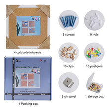 Load image into Gallery viewer, AkTop Cork Board Bulletin Board 12x12, White Framed Corkboard 4 Pack, Small Square Pin Board for Wall, Mini Thick Cork Tiles with 16 Push Pin Wood Clips for School, Home & Office