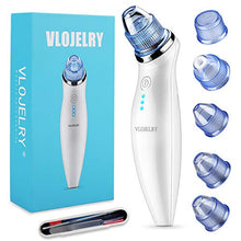 Load image into Gallery viewer, VLOJELRY Blackhead Remover Vacuum Facial Pore Cleaner Electric USB Rechargeable Blackhead Suction Tool with 5 Suction Head and 4 Adjustable Modes Acne Comedone Extractor Removal Kit for Women and Men