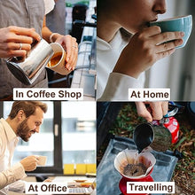 Load image into Gallery viewer, Milk Frothing Pitcher 12oz, Milk Frother Cup Steaming Pitcher Steamer Milk Jug Cup for Latte Art, Coffee Machine Espresso Accessories Barista Tools