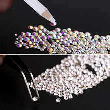 Load image into Gallery viewer, Elcoho 6 Sizes Crystals AB Nail Art Rhinestones and Clear Crystal Rhinestones with Pick Up Tweezer and Rhinestone Picker Dotting Pen, 1500 Pieces
