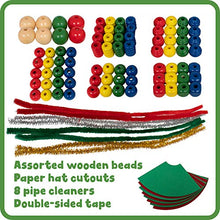 Load image into Gallery viewer, READY 2 LEARN Christmas Crafts - Create Your Own Bead Elves - Set of 4 - DIY Ornaments for Kids - Christmas Tree Decoration - All Materials Included