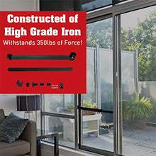 Load image into Gallery viewer, SECURITYMAN Sliding Door Security Bar-Child Proof Sliding Glass Door Bar with Anti Lift Lock - Fits Most Doors & Windows-Adjustable Patio Door Security Bar (19"- 51") (Black)