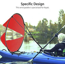 Load image into Gallery viewer, Arya Life 42 inches Downwind Wind Sail Kit Kayak Wind Sail Kayak Paddle Board Accessories,Easy Setup & Deploys Quickly,Compact & Portable,Red