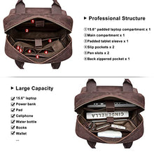 Load image into Gallery viewer, S-ZONE Men Vintage Genuine Leather Backpack Casual Daypack Multi Pockets Travel Bag Brown